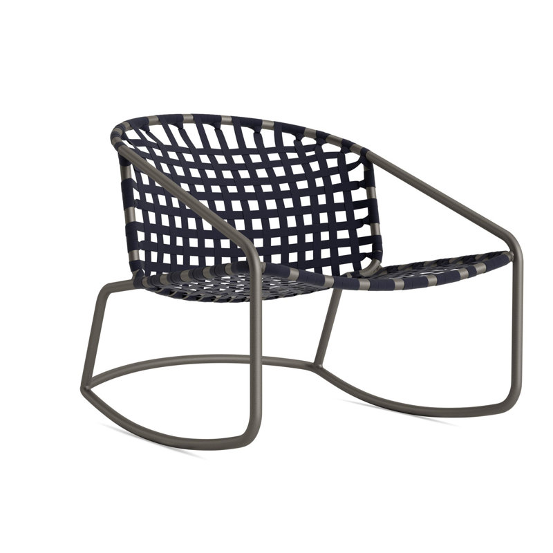 Kantan Outdoor Lounge Chair, Mica/Marine Suncloth Lace
