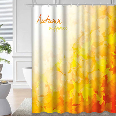 Yellow Waterproof Shower Curtain,Shower Curtains for Bathroom with 12 Hooks