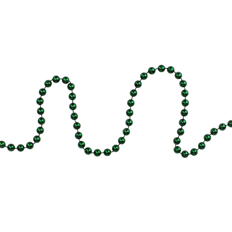 Guirlande de Noël perlée artificielle, Vert émeraude, L 15 pi