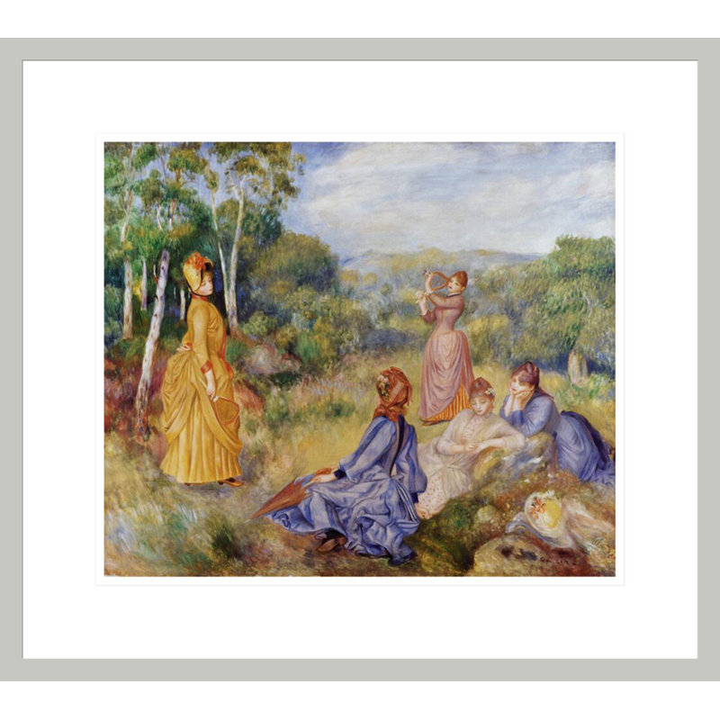 Filles jouant au cuirassé et au volant par Pierre-Auguste Renoir, impression giclée encadrée, 17,75 po H x 19,87 po L