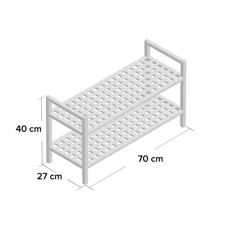 6 Pair Stackable Solid Wood Shoe Rack