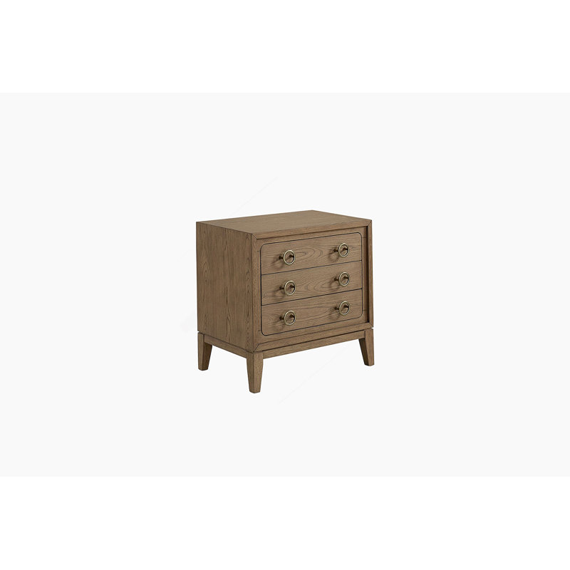 Table de chevet 3 tiroirs avec finition USB au lait