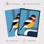 Wall Art Print Feel Good Finch Robin Blue Geometric Bird Graphic Poster
