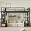 Lit mezzanine en métal peu encombrant avec garde-robe intégrée et rangement perforé