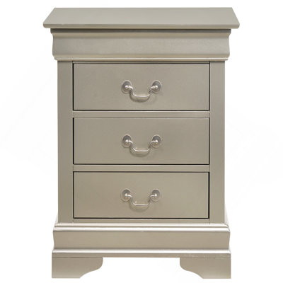 Charming Silver Champagne Nightstand