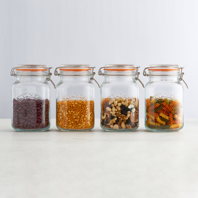 Kilner clip top square jar, 4, 2L