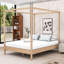 Wooden Frame Canopy Bed with Sturdy Construction-915865511-915865504