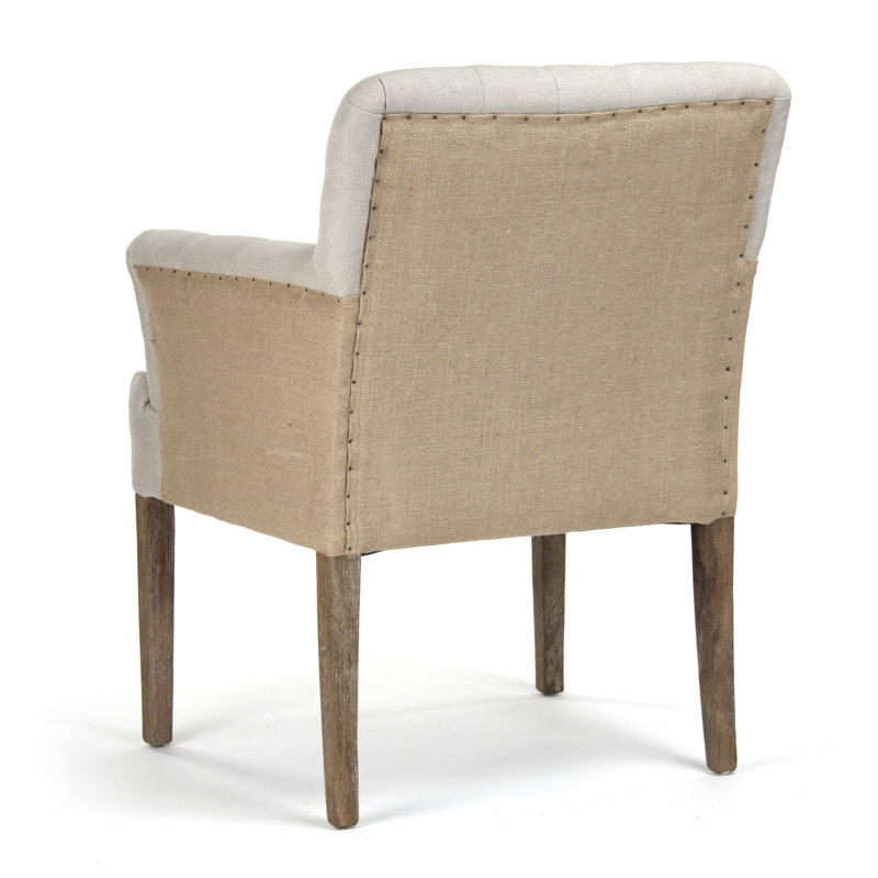 Fauteuil capitonné de 28,5 po Barrois, Lin naturel / jute