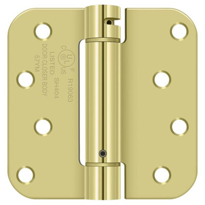 Deltana DSH4R53T 4" x 4", 5/8" Radius Corner, TT, UL Listed in Polished Brass