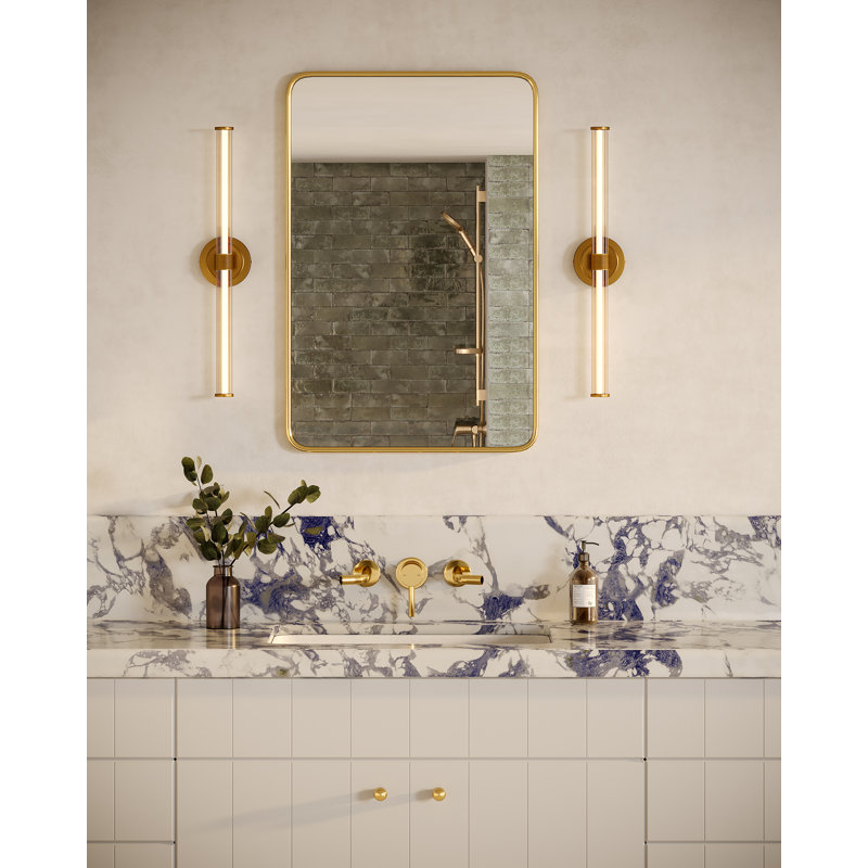 Luminaire pour meuble-lavabo Elsie, 24,13 po de hauteur, 13 W, Doré