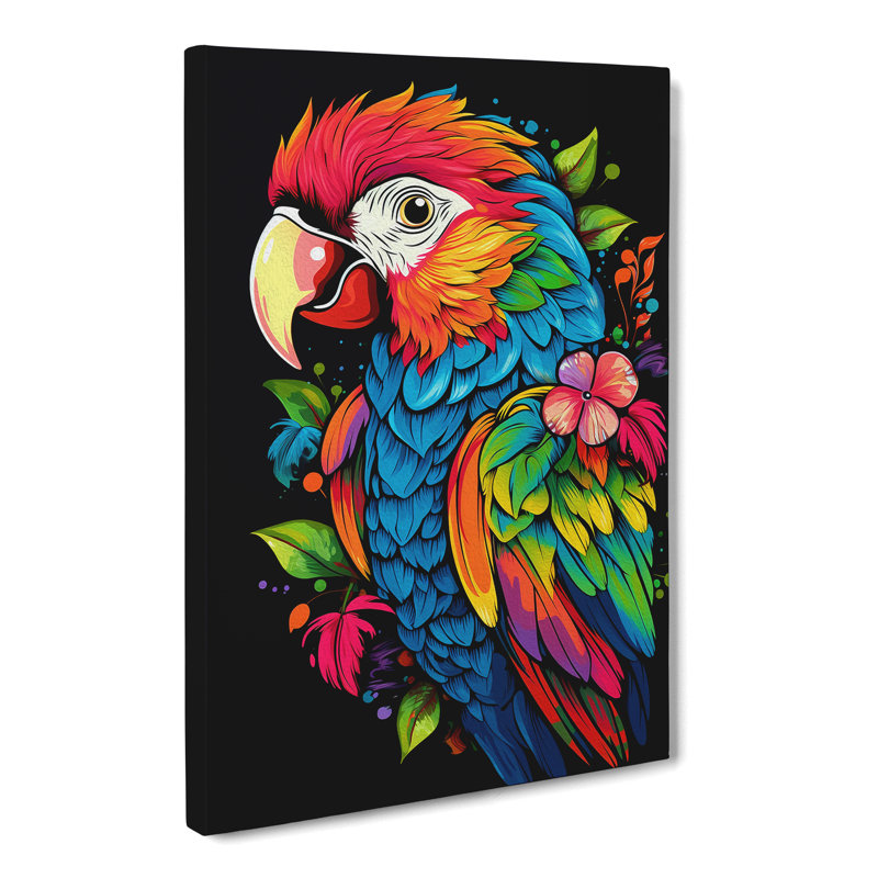 Parrot Line - Wrapped Canvas, 60cm H x 40cm W x 3cm D
