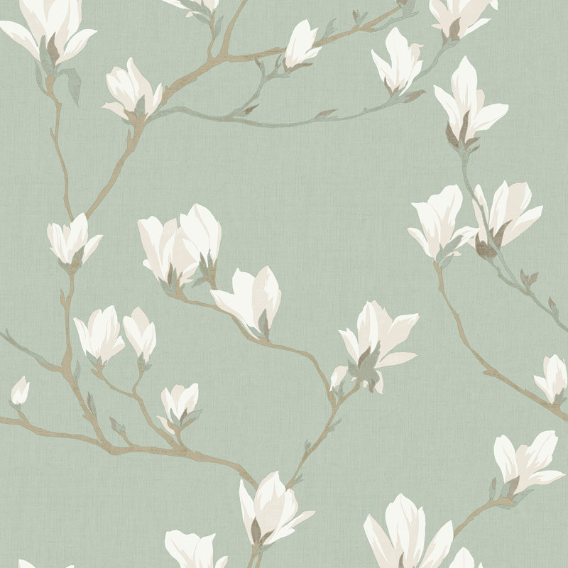 Papier peint Laura de Ashley Magnolia Grove Pale Eau de Nil