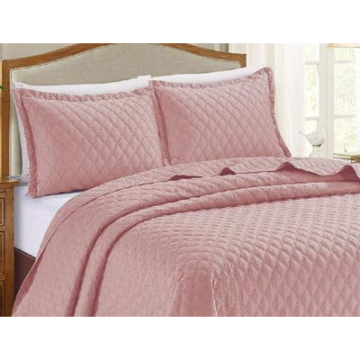 Elegant Comfort Inspiration Embossed Lightweight Bedspread Set – Soft Textured Polyester Coverlet with Pillow Shams