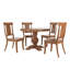 Ensemble de salle à manger 5 pièces à plateau rond en bois de chêne massif 45 po avec chaises-1469963178-1469963176