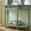 Console rétro en bois massif vert