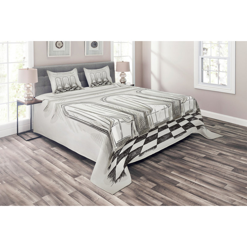 Traditional Polyester Coverlet, King Bedspread + 2 Shams