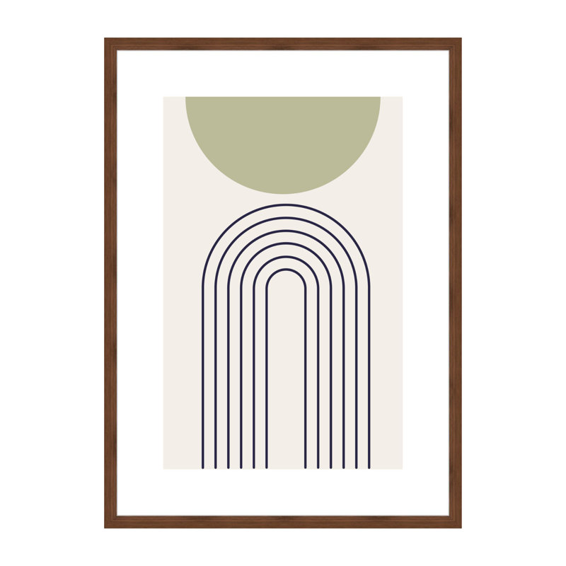 Velino Wooden Photo Frame 50 x 70 cm with Abstract Poster Print, Walnut