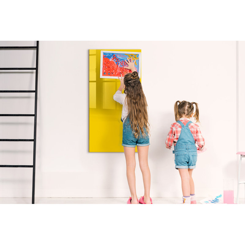 Magnetic Glass Dry Erase Board, Yellow