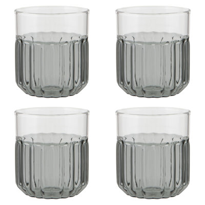 Set of 4 Tumbler 12oz Channel Smoke