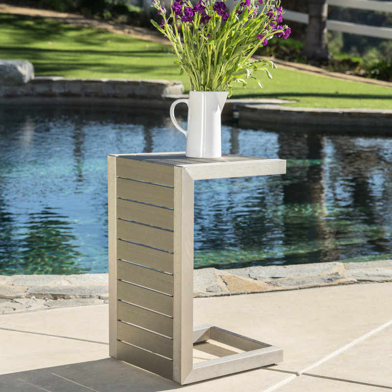 Table d'appoint d'extérieur polyvalente en aluminium - Pratique et élégante avec structure élégante