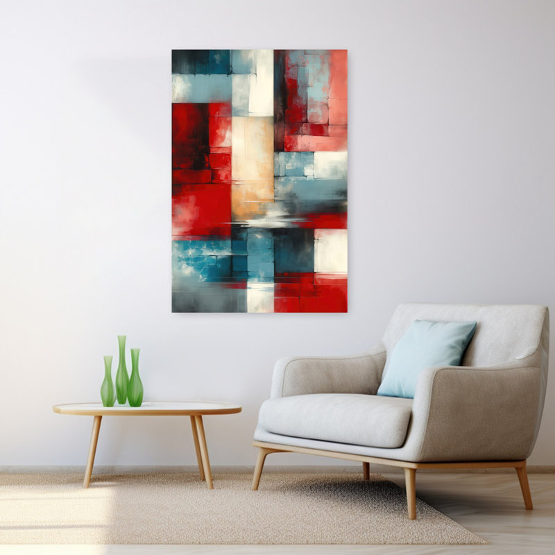 "Shifting Planes", art mural contemporain abstrait, H 48 po x l 32 po