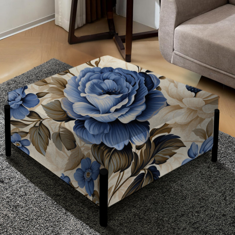 Motif victorien cobalt bleu cobalt à motif treillis - grand carré floral