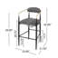 2 tabourets de comptoir, revêtement en tissu gris et pieds en fer massif pour îlot de cuisine, capacité de poids de 265 lb, 2 tabourets de bar, fabrication robuste de 260 lb-28112504-28112507