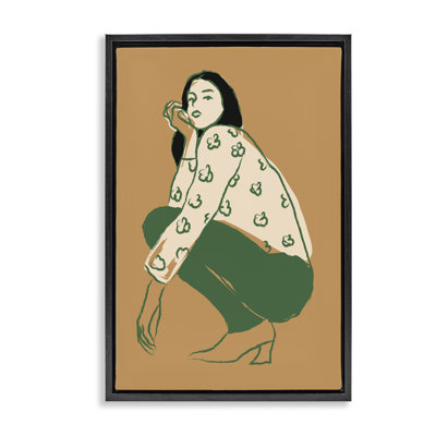 Toile flottante à la mode pour fille agenouillée par Incado