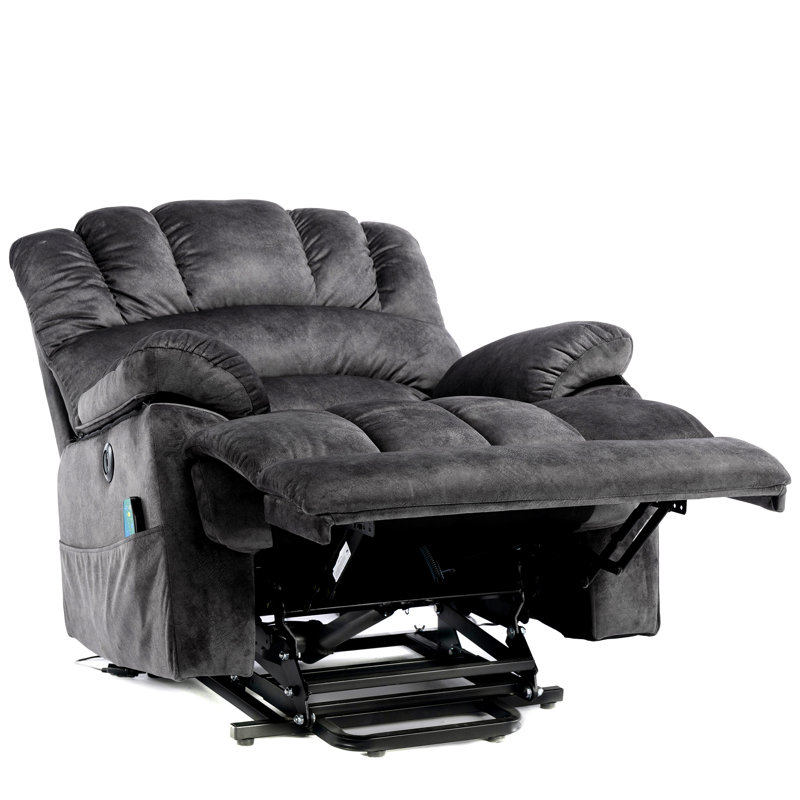 103.00 cm Wide Fabric Recliner Heated Cushion