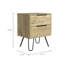 Light Oak 2-Drawer Rectangle Nightstand