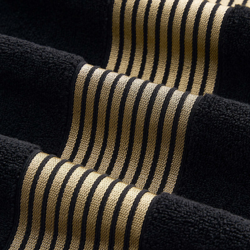 Juicy Couture Melissa Bath Towels, 2-Bath Towels, 2-Hand Towels, and 2-Washcloths, Black