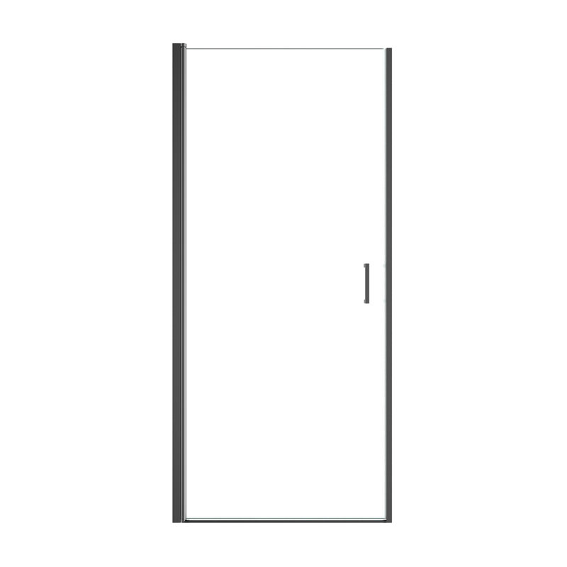 Semi - Pivot Shower Door, 6Mm Tempered Glass, Matte Black Finish, Space Saving Swing, Magnetic Soft Close 30" W X 72" H Pivot, 1/4"  6Mm  Thick Close, Pre Assembled System