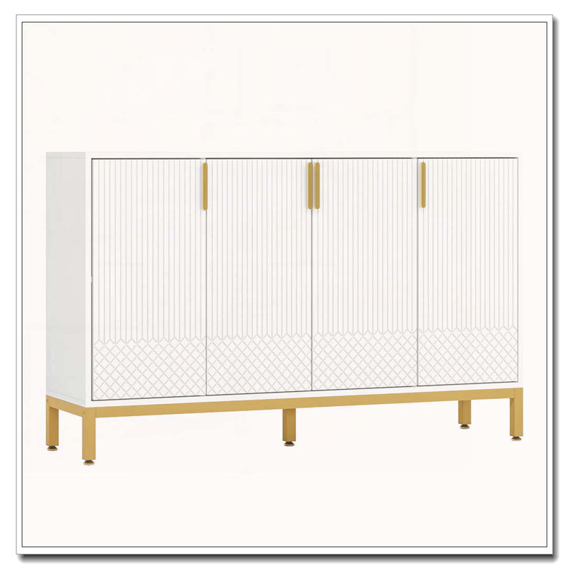 Buffet 4 portes avec rangement, Blanc