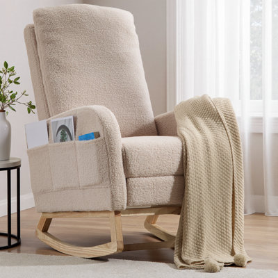 24.8" Wide Modern Upholstered Arms Nursery Rocking Accent Chair by Isabelle & Max