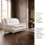 61'' White Full-Grain Leather Loveseat | Modern 2-Seat Upholstered Sofa