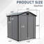 Solution de rangement d'extérieur gris foncé de 6 pi x 6 pi - Remise en plastique verrouillable avec fenêtre et plancher, convient aux articles de jardin, aux panneaux renforcés en métal de construction robuste, à la circulation des évents, facile