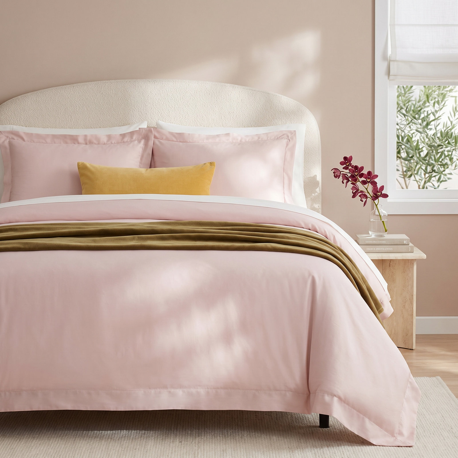 Lyocell Duvet Cover Set, Blush, King Duvet Cover + 2 King Shams