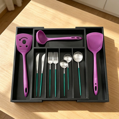 Bamboo Rectangle Utensil Storage Set