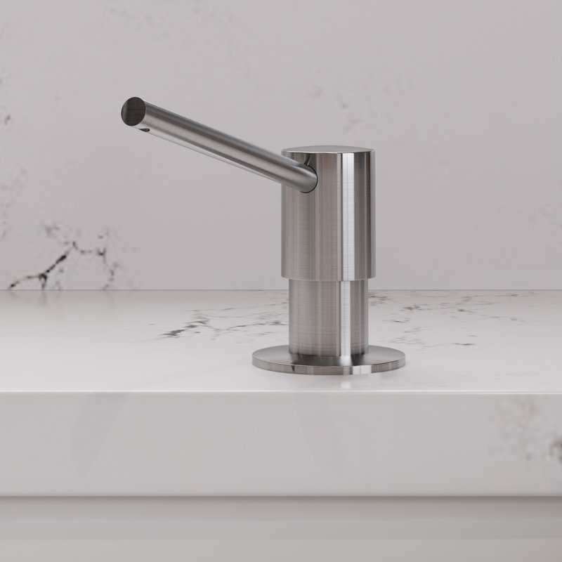 Distributeur de savon rond moderne, Acier inoxydable brossé