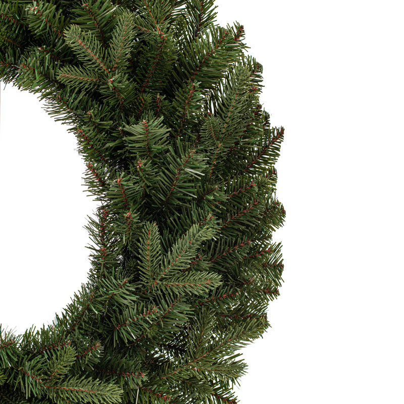  Couronne d'épinette artificielle non éclairée 26 po avec 192 pointes réalistes en PE / PVC, 26 po x 26 po