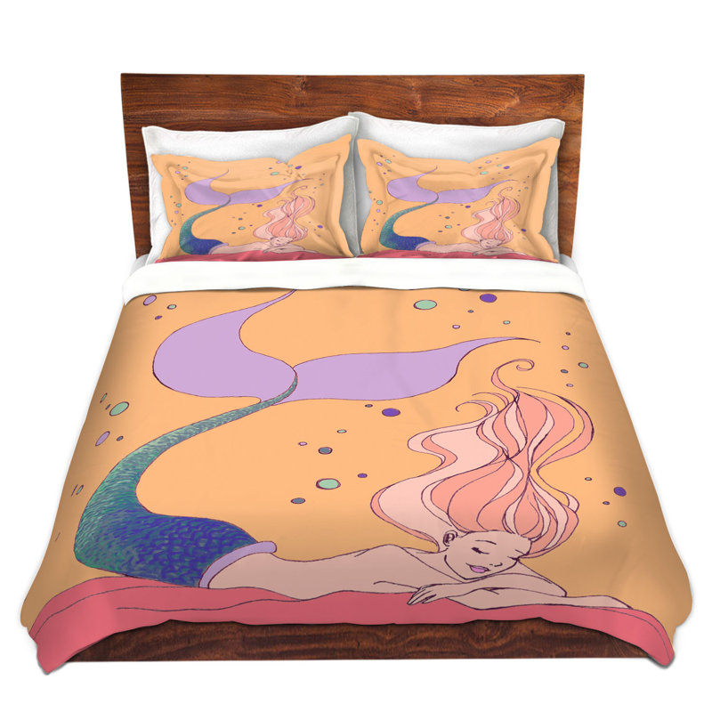 Ensemble de housse de couette en microfibre DiaNoche par Julia Di Sano - Mermaid Nap Peach