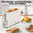2-Slice Slim Bread Toaster Featuring 10-Inch Long Slot, 6 Shade Settings, Removable Crumb Tray, Defrost/Reheat/Cancel Functions & Safe Auto Shut-Off,Beige-122282044