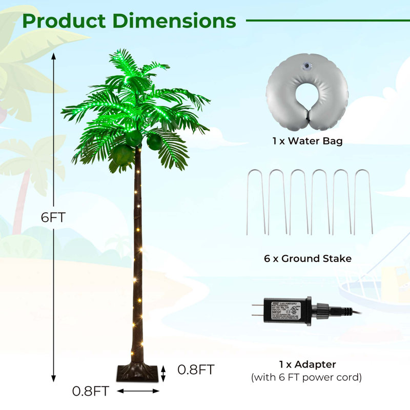 72'' Palm Tree in Freestanding