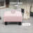 Ottoman Small Foot Rest, Linen Fabric Wood Frame Cube Foot Stool, Pink for Living Room | Wood | Plastic-1445698581