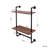 Industrial Pipe Shelf 3 Tier and 2 Tier Wall Mounted Shelves 36in Wood Display Shelves, and 3 additional hooks,Farmhouse Kitchen Bar Shelf, DIY Bookshelf Unit Hanging Wall Shelves for Bedroom