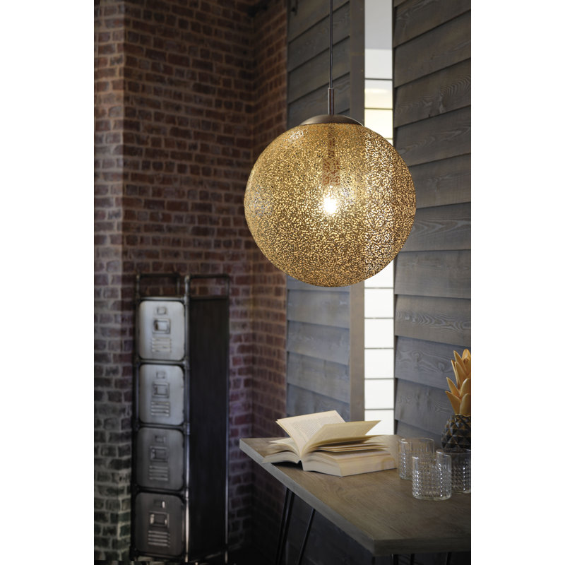 Eatonton 1 - Light Gold/Copper Sphere Pendant, 140cm L x 30cm W x 30cm D