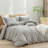 BESTOUCH Duvet Cover Set 100% Washed Cotton Linen Feel Lightweight-114986037-114986045