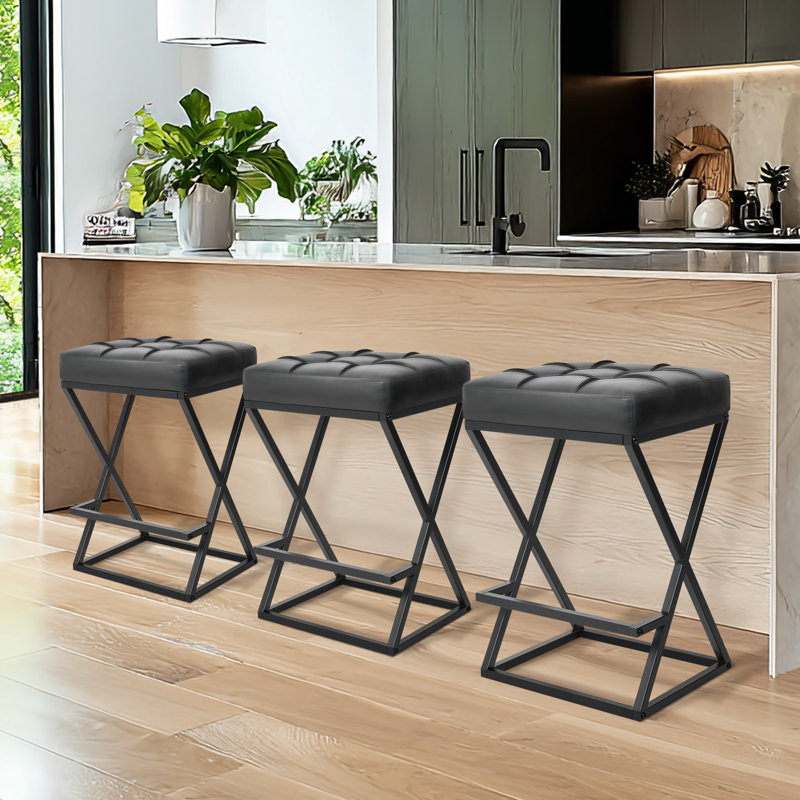 Tabouret de bar Mid-Century 26 po, Noir