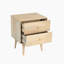 Tario Rectangle Wooden Bedside Table With Storage Drawers - Modern Mid-Century Style Inspired