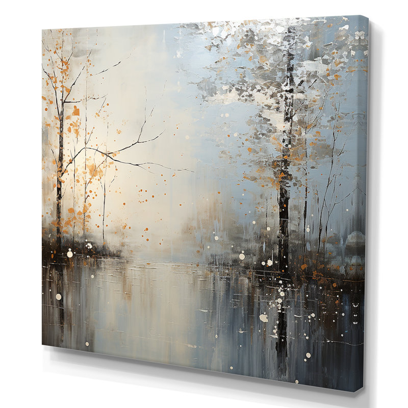 Gris, printemps, forêt, tranquillité I - fruits, art mural, Toile tendue, H 30 po x l 30 po